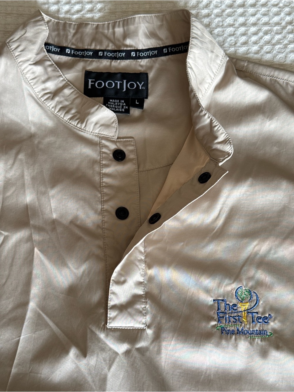 Vintage 90s FootJoy Golf Men's Beige Golf Pullover The First Tee logo like new L
